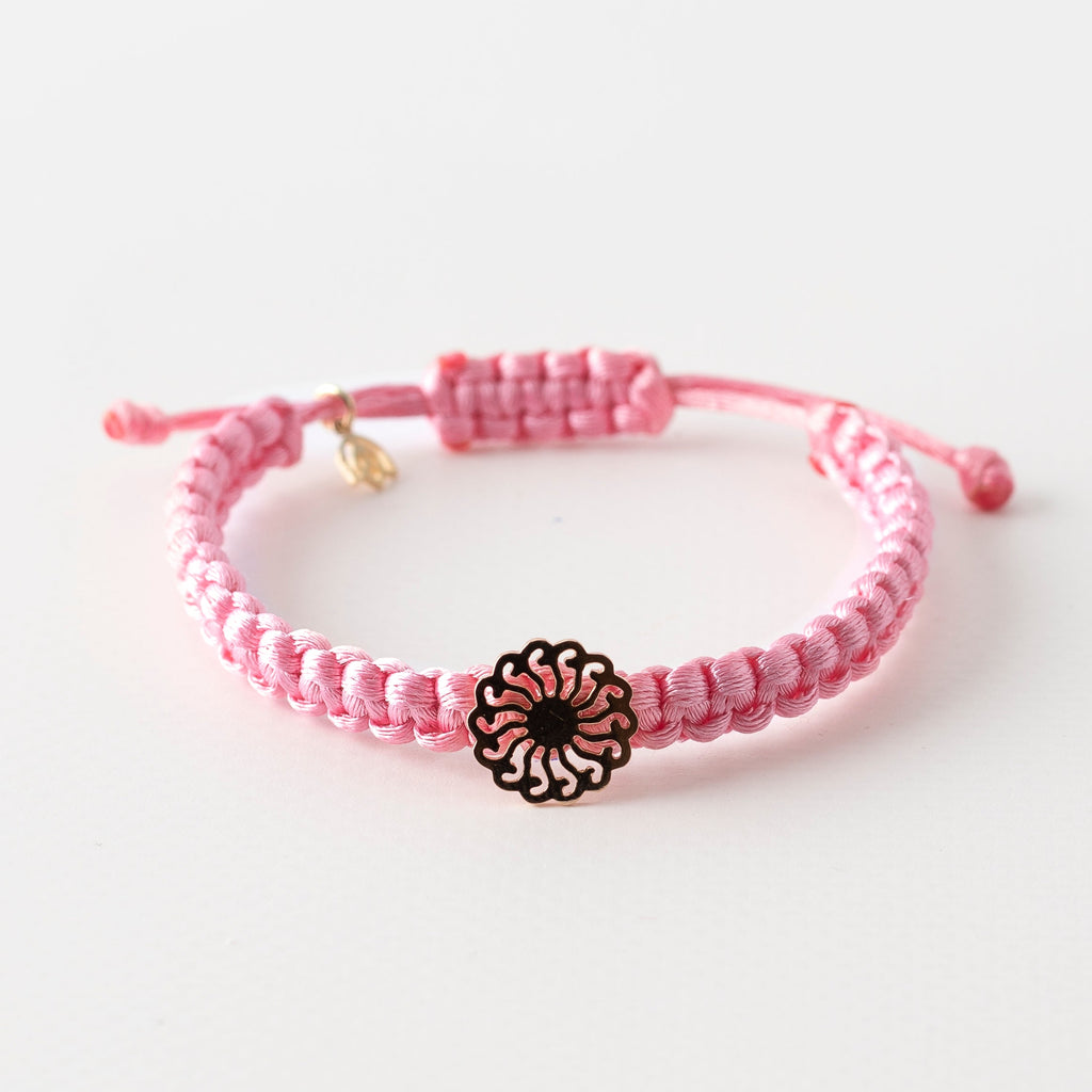 Y&G Sun | Satijnkoord armband & 18k goud