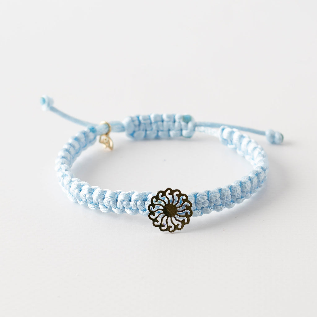 Y&G Sun | Satijnkoord armband & 18k goud