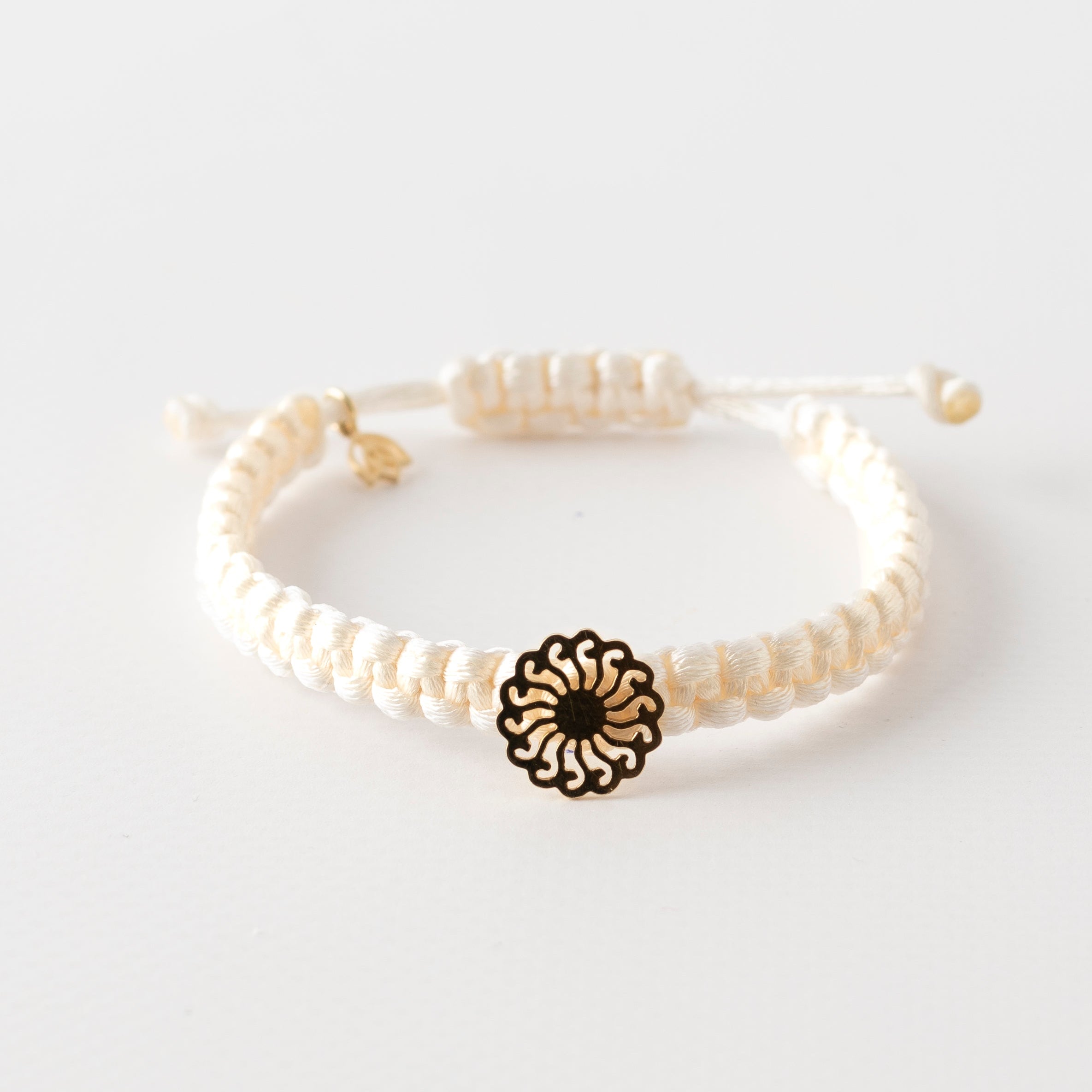 Y&G Sun | Satijnkoord armband & 18k goud