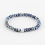 Y&G Men edelstenen armband | Sodaliet & 14k gouden cube