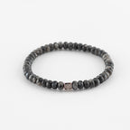 Y&G Men edelstenen armband | Donkere labradoriet & 14k gouden cube