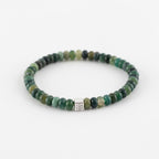 Y&G Men edelstenen armband | Mos agaat & 14k gouden cube