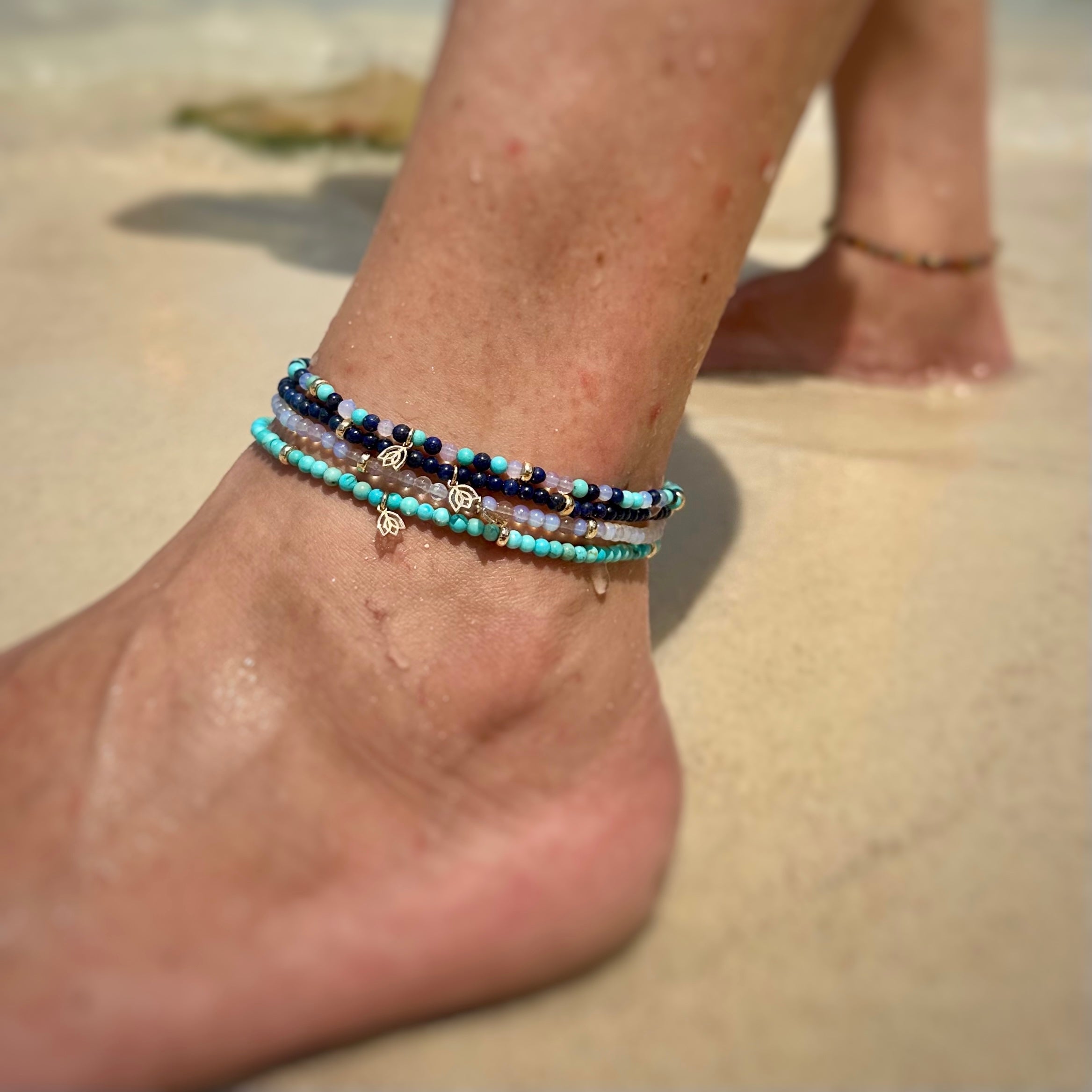 Y&G Blue Ocean | Enkelbandje & 14k goud