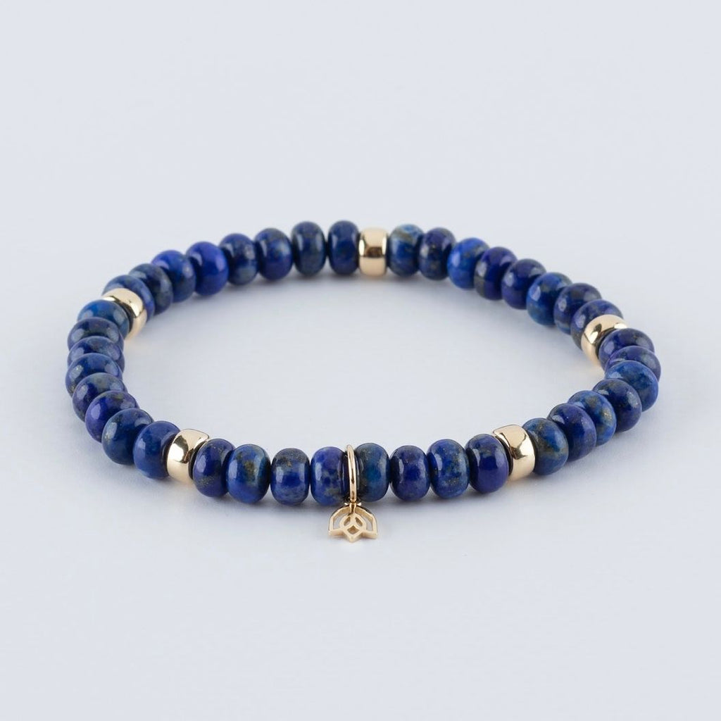 Y&G edelstenen armband | Lapis lazuli & 14k goud
