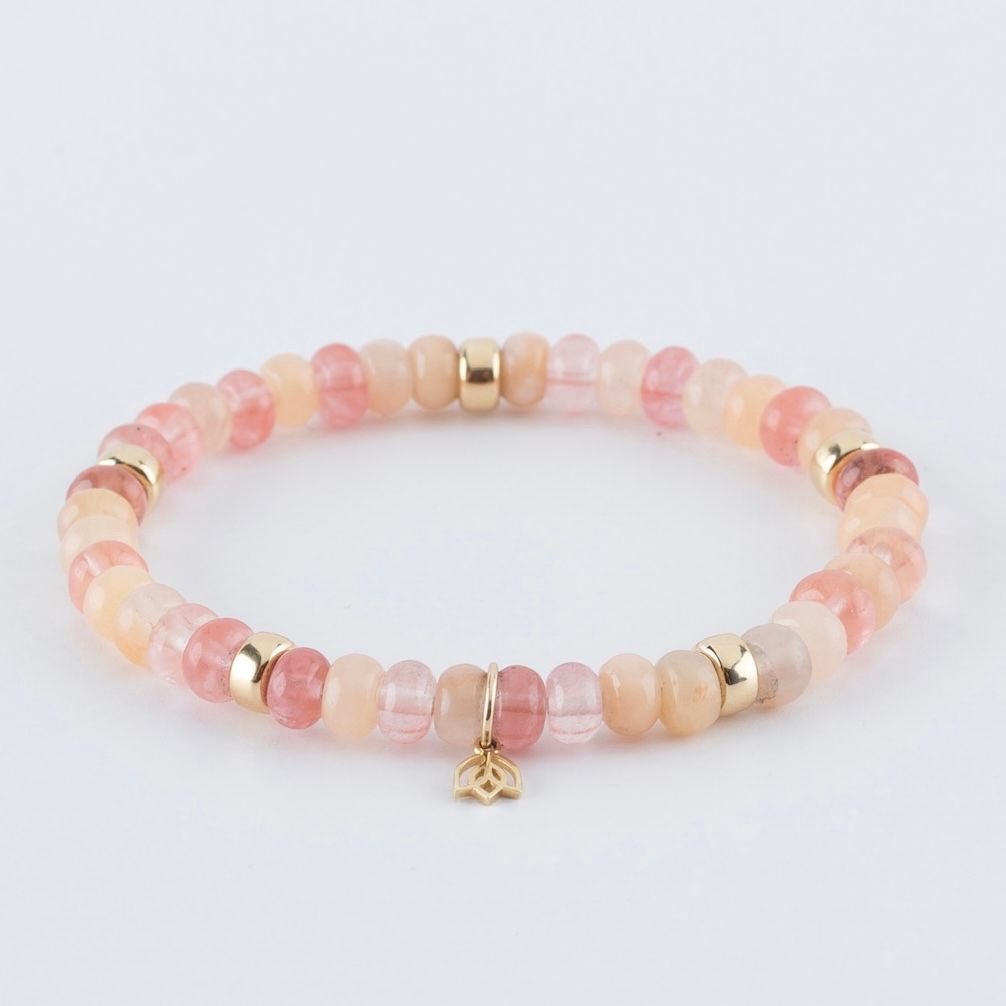 Y&G Flamingo | Edelstenen armband & 14k goud