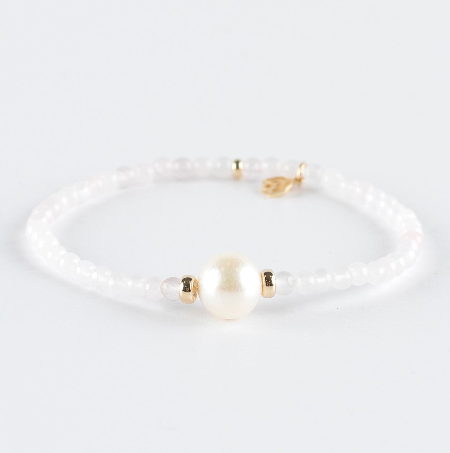 Y&G armband | Zoetwaterparel & Rozenkwarts edelsteen