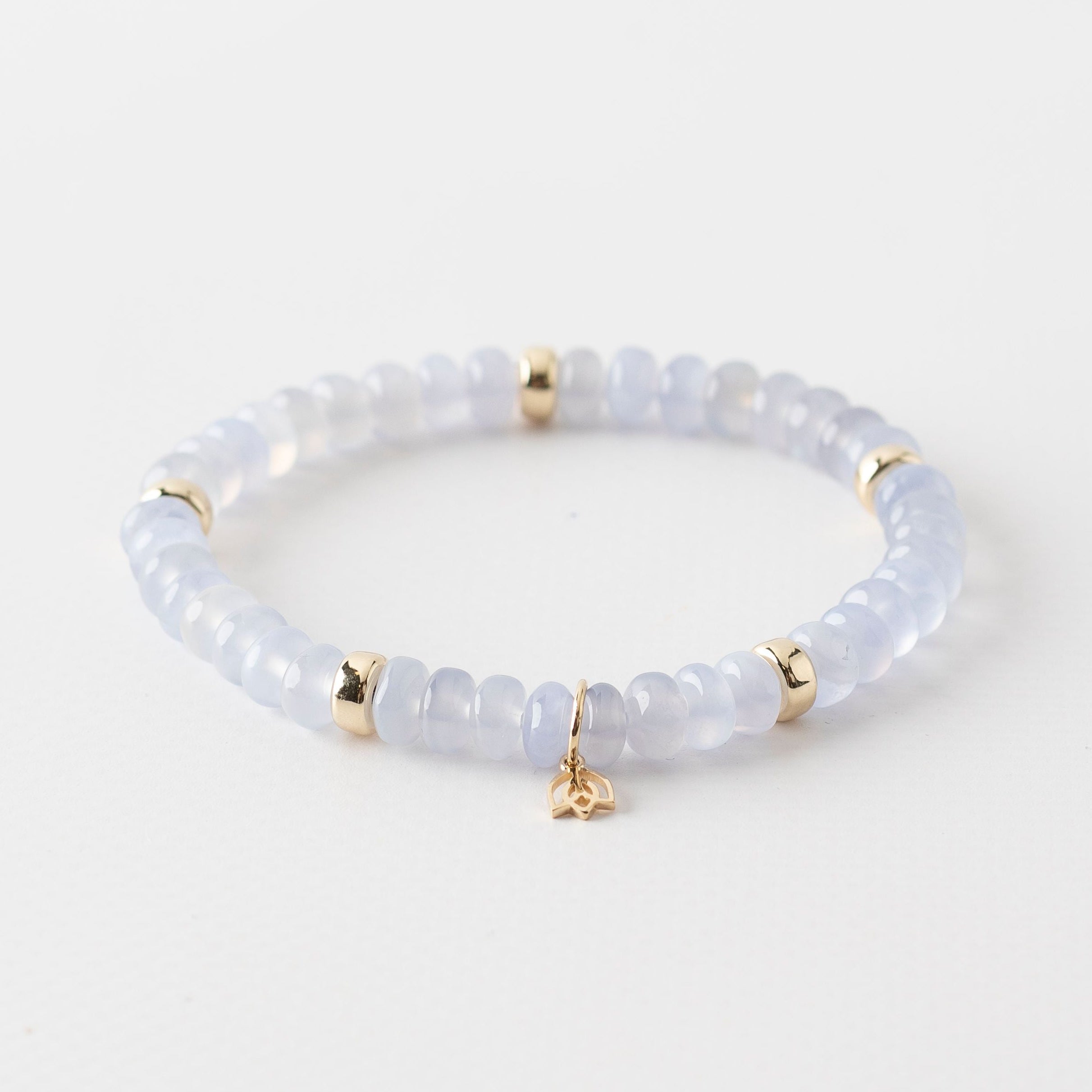 Y&G edelstenen armband | Calcedoon & 14k goud