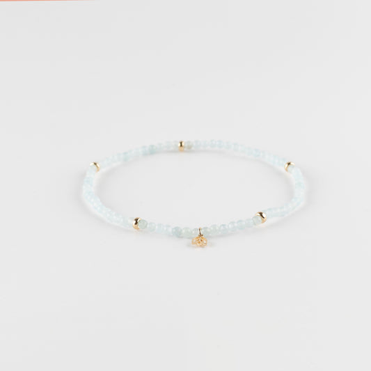 Y&G enkelbandje | Aquamarijn & 14k goud
