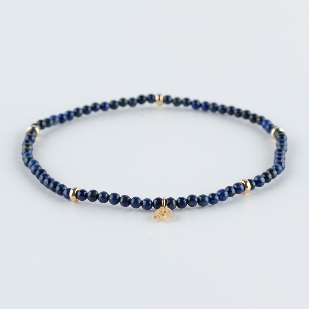 Y&G enkelbandje | Lapis Lazuli & 14k goud