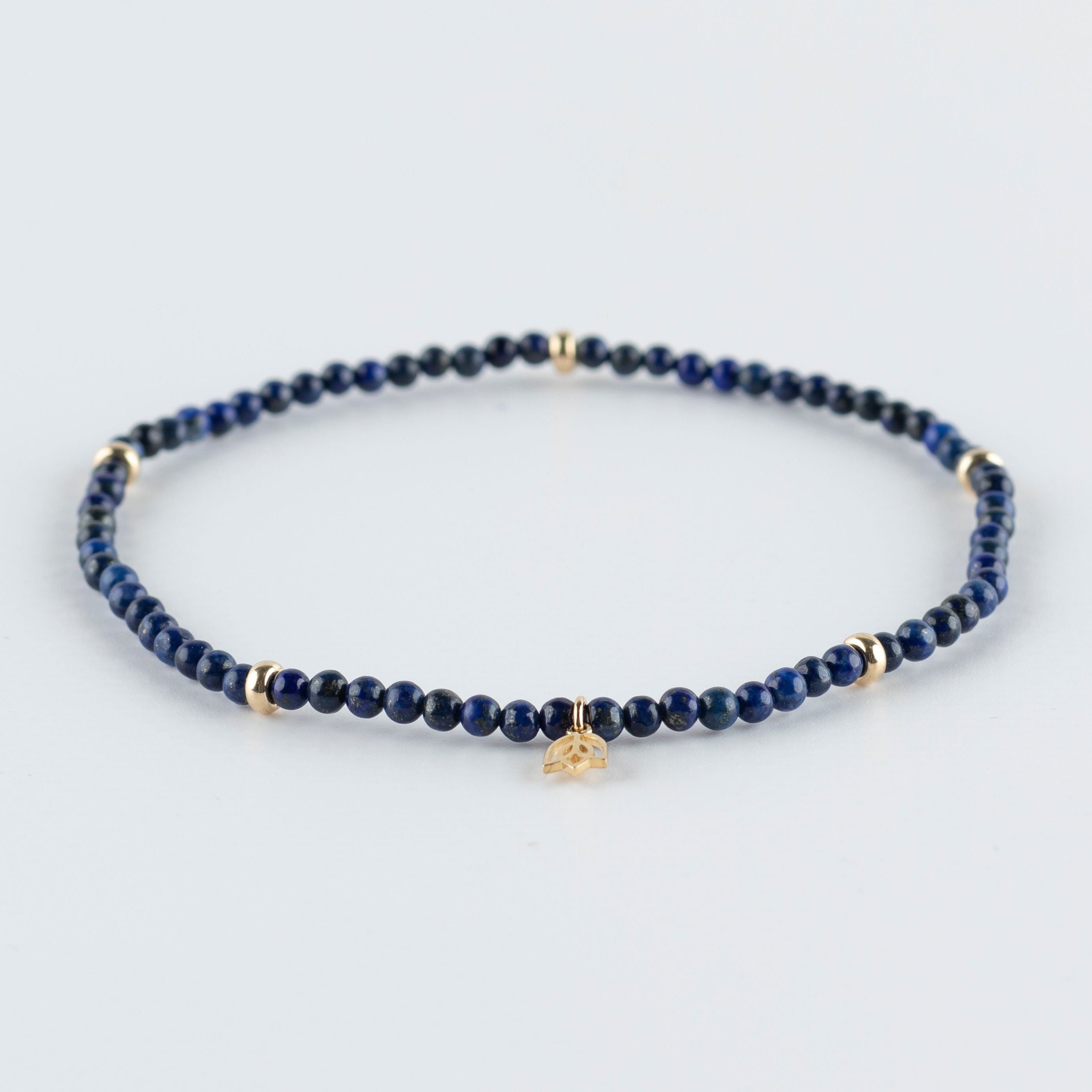 Y&G enkelbandje | Lapis Lazuli & 14k goud