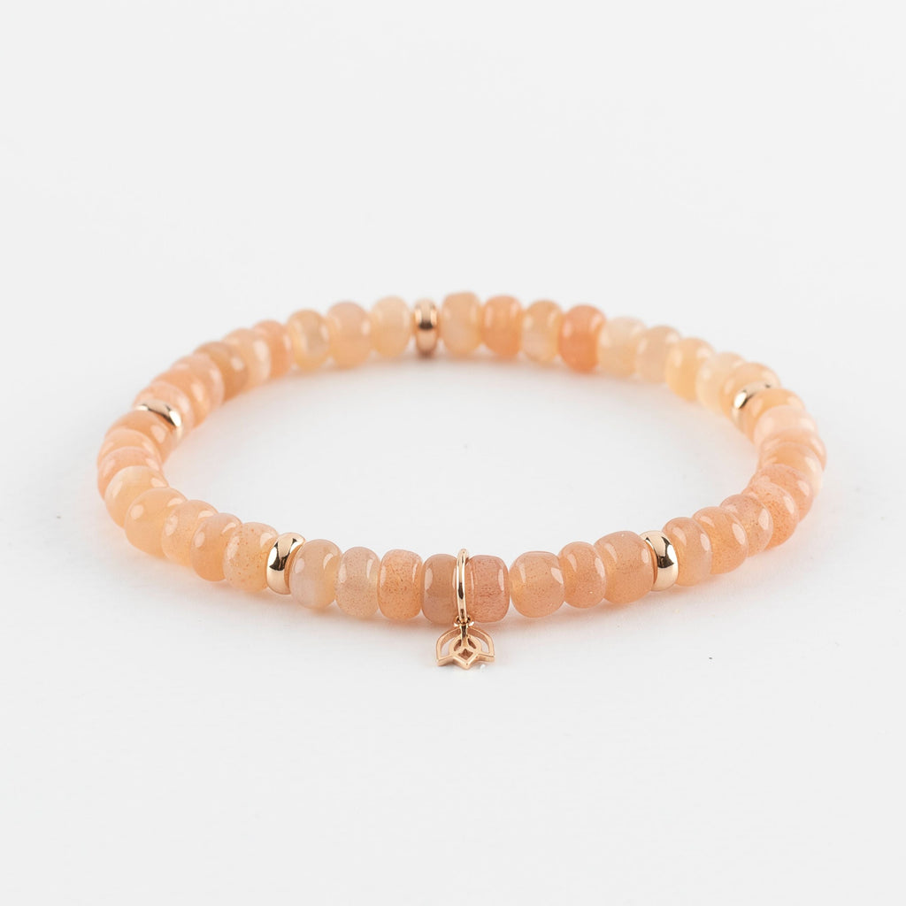 Y&G edelstenen armband | Maansteen & 18k roségoud