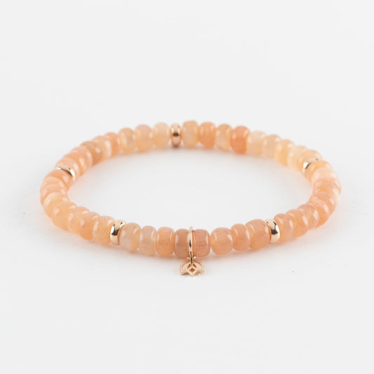Y&G edelstenen armband | Maansteen & 18k roségoud