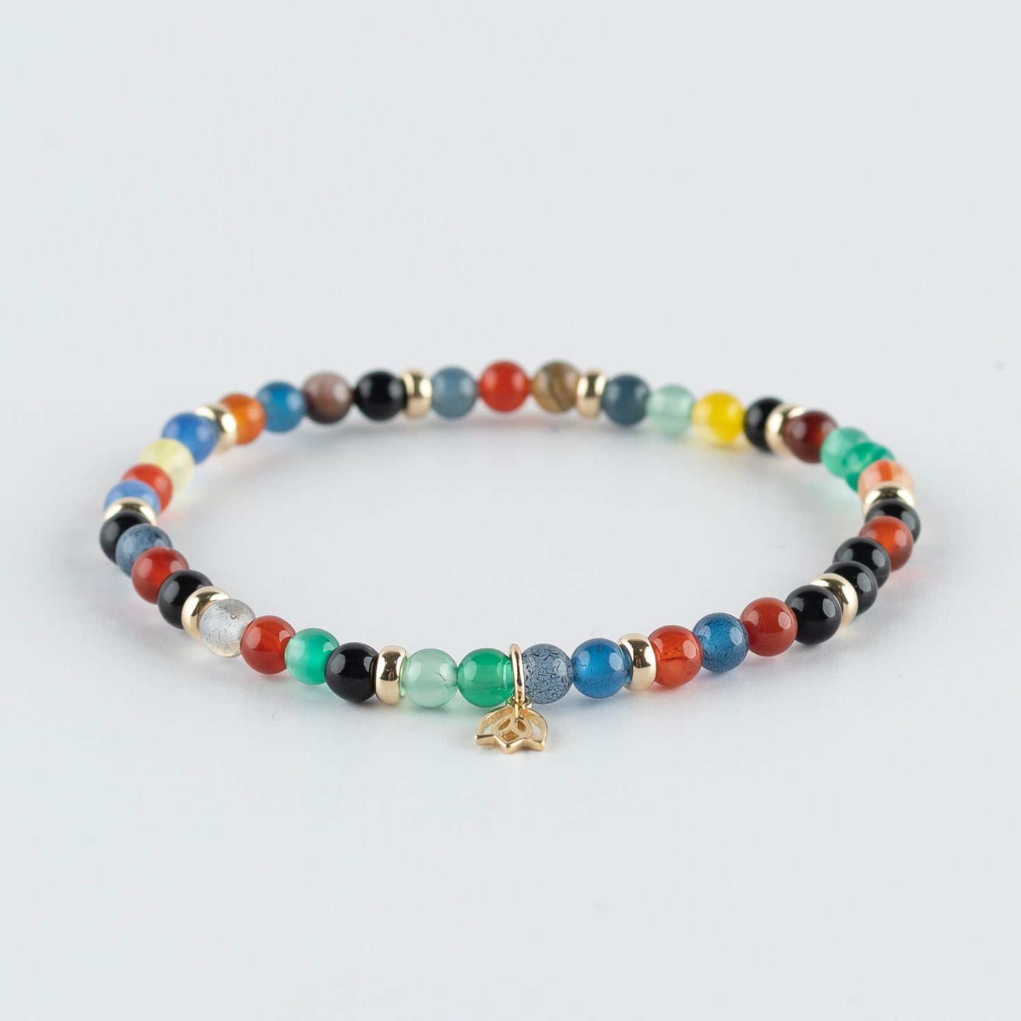 Y&G edelstenen armband | Multi Agaat & 14K goud