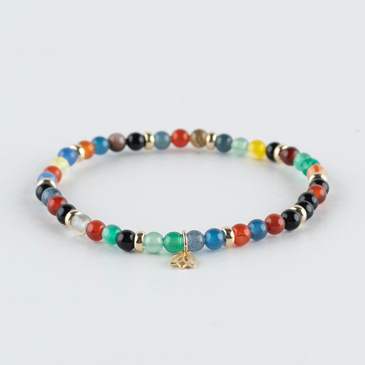 Y&G edelstenen armband | Multi Agaat & 14K goud