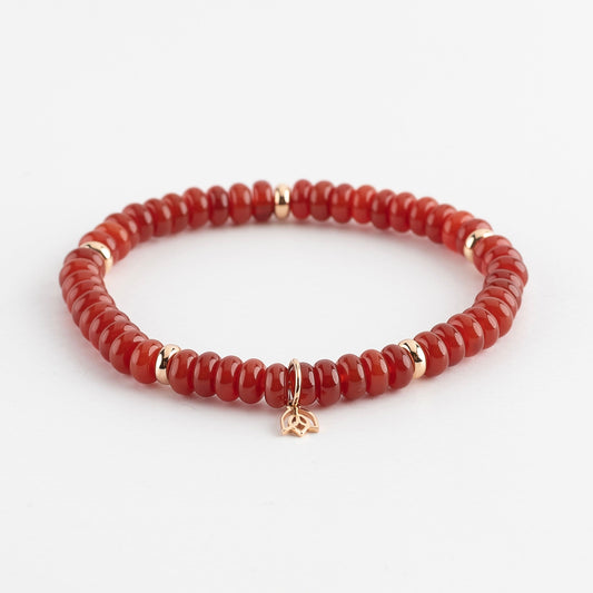 Y&G edelstenen armband | Rode Agaat & 18k roségoud