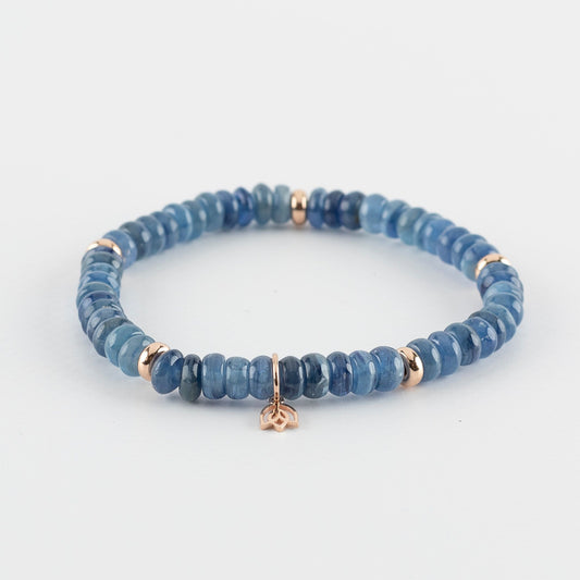 Y&G edelstenen armband | Kyaniet & 18k roségoud
