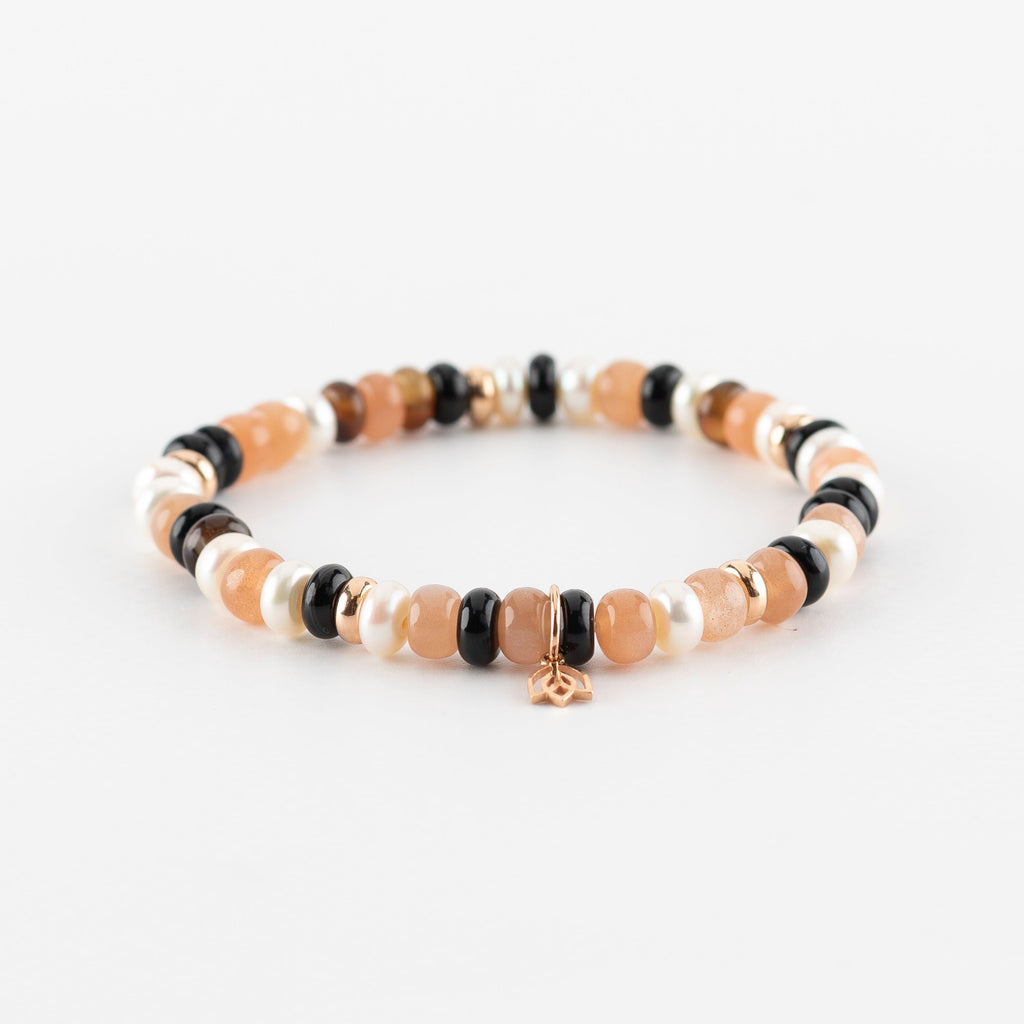 Y&G Chic avec perles | Edelstenen armband & 18k roségoud