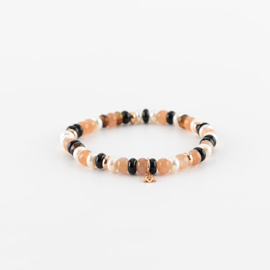 Y&G Chic avec perles | Edelstenen armband & 18k roségoud