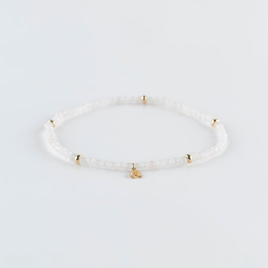 Y&G enkelbandje | Rozenkwarts & 14k goud