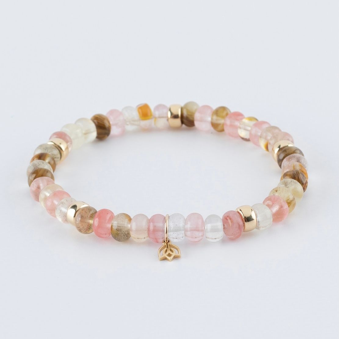 Y&G edelstenen armband | Watermeloen toermalijn & 14k goud