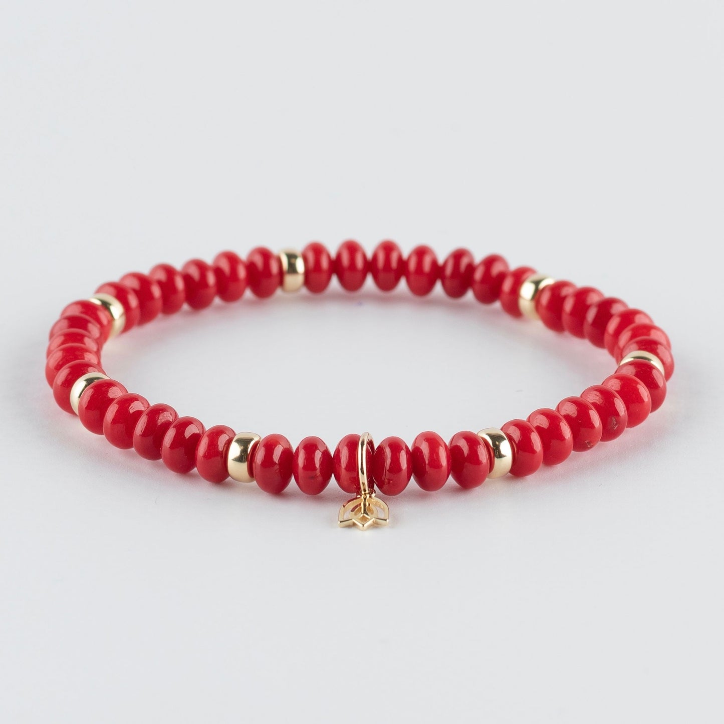 Y&G edelstenen armband | Koraal & 14k goud