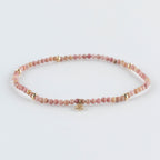 Y&G enkelbandje | Rhodochrosiet & 14k goud