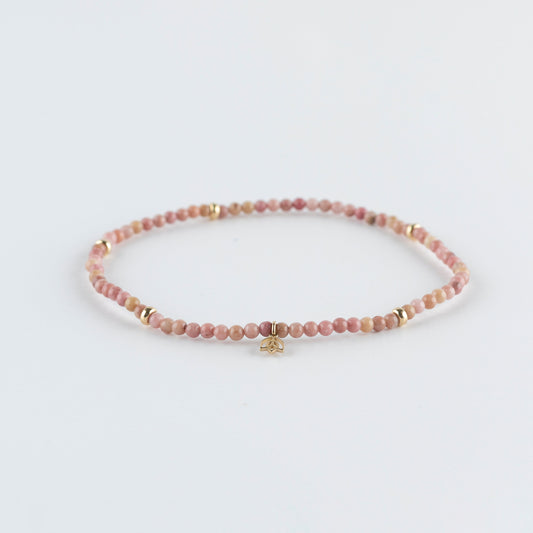 Y&G enkelbandje | Rodochrosiet & 14k goud