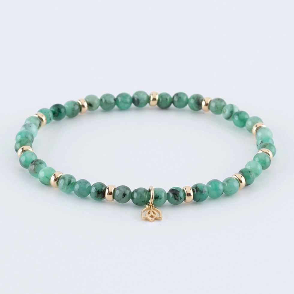 Y&G edelstenen armband | Smaragd & 14K goud