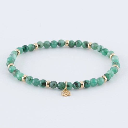 Y&G edelstenen armband | Smaragd & 14K goud