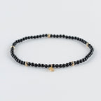 Y&G enkelbandje | Onyx & 14k goud