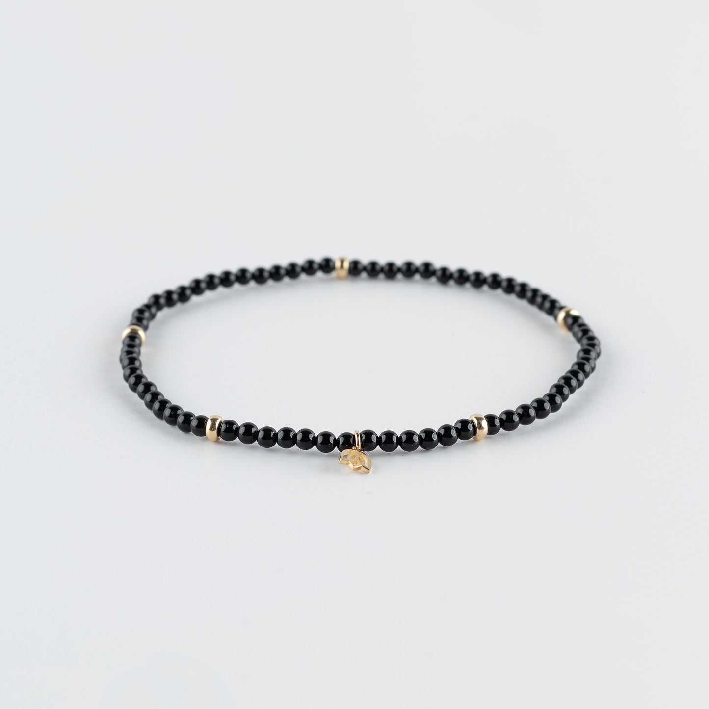 Y&G enkelbandje | Onyx & 14k goud