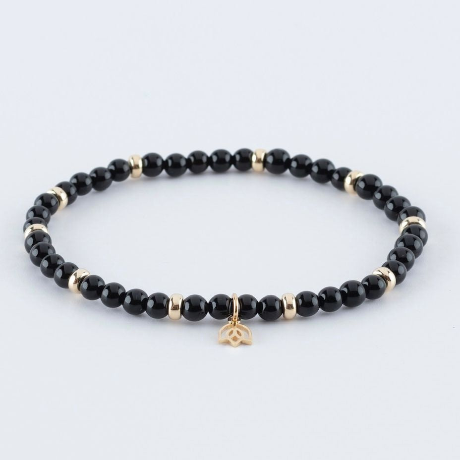 Y&G edelstenen armband | Onyx & 14K goud
