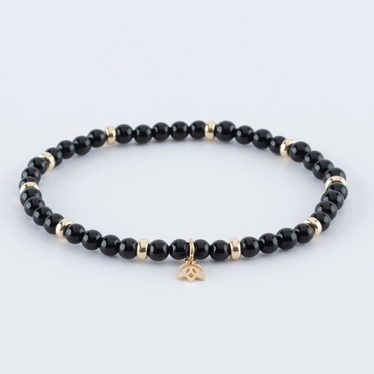Y&G edelstenen armband | Onyx & 14K goud