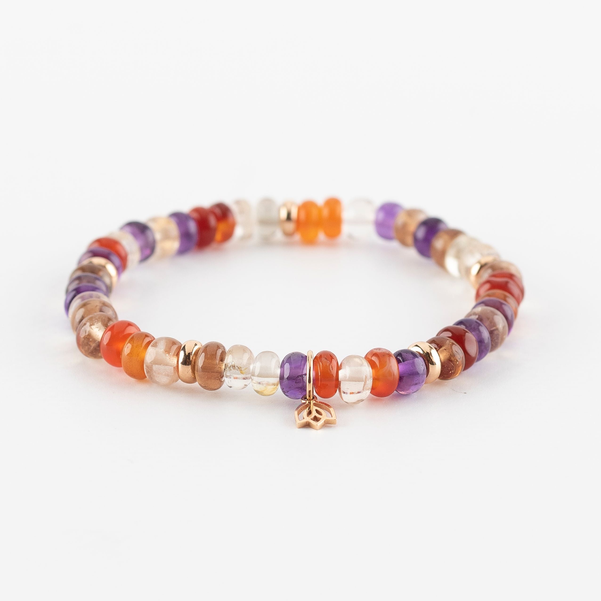 Y&G Retro Funky | Edelstenen armband & 18k roségoud