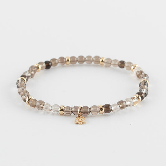 Y&G edelstenen armband | Rookkwarts & 14K goud