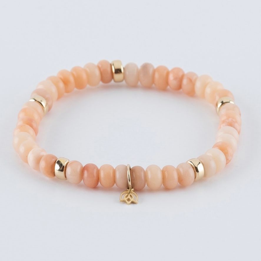 Y&G edelstenen armband | Roze aventurijn & 14k goud