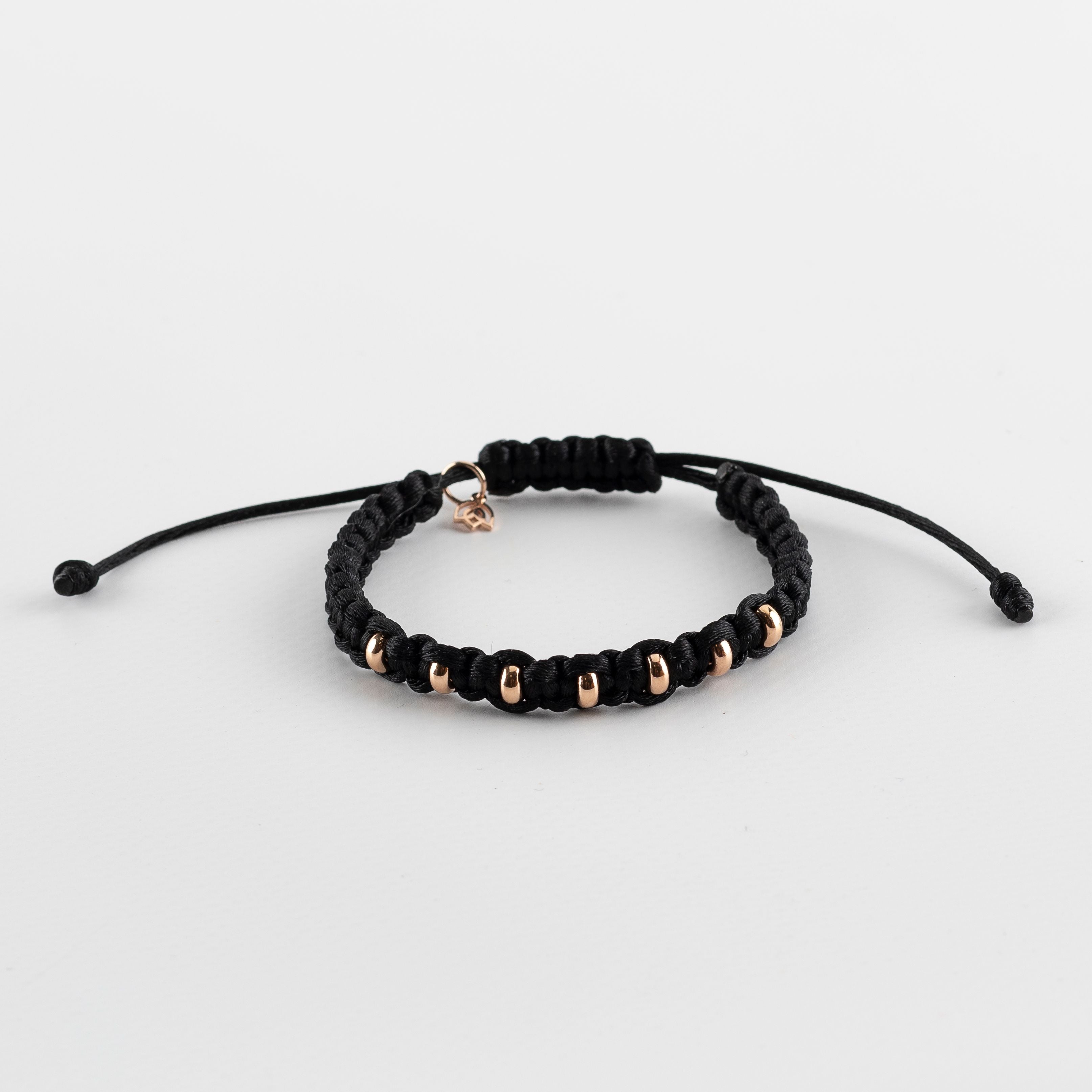Y&G Satijnkoord armband | 18k roségoud