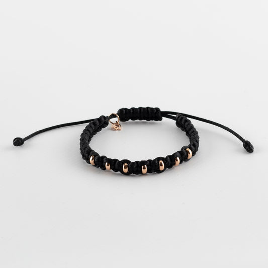 Y&G Satijnkoord armband | 18k roségoud