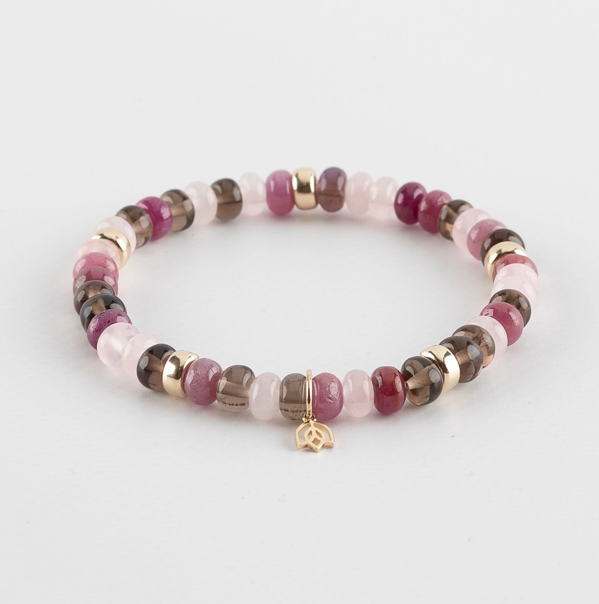 Y&G Roses & Chocolate | Edelstenen armband & 14k goud