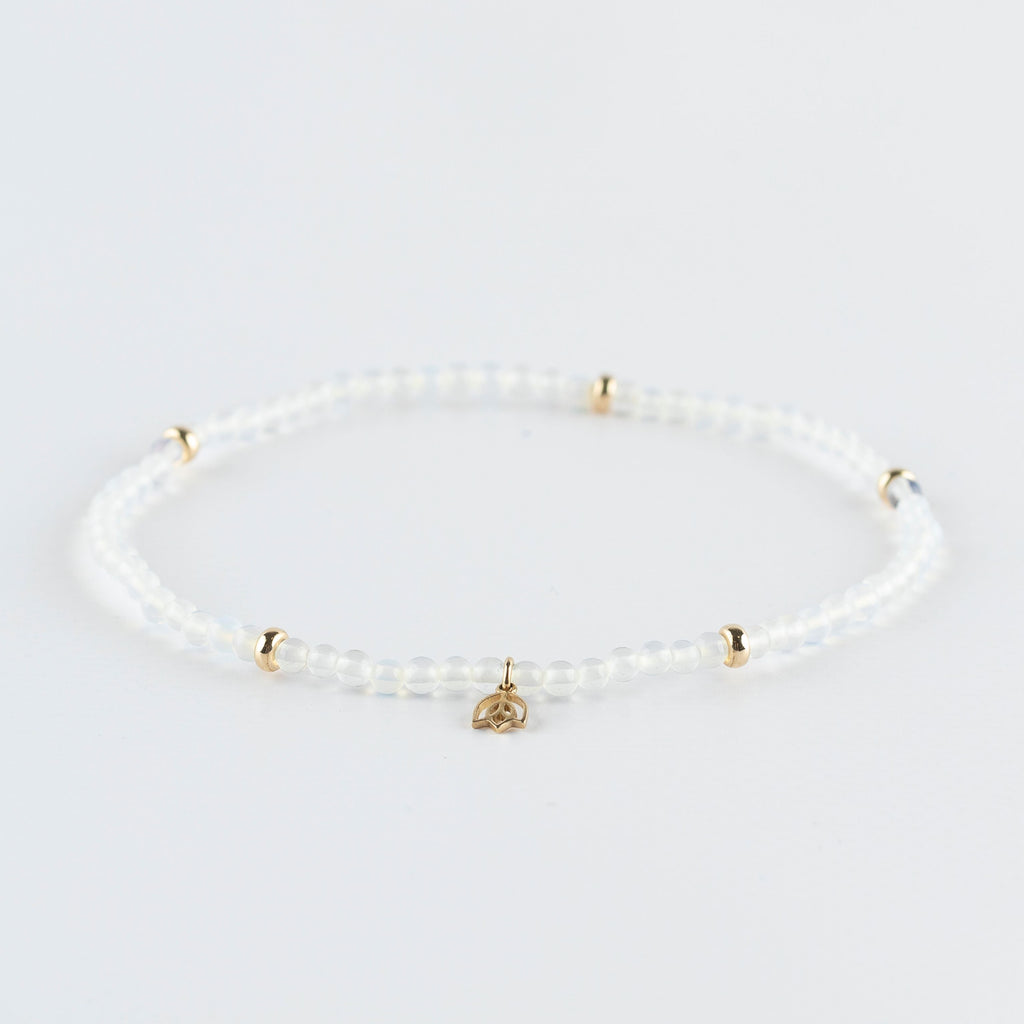 Y&G enkelbandje | Opaal & 14k goud