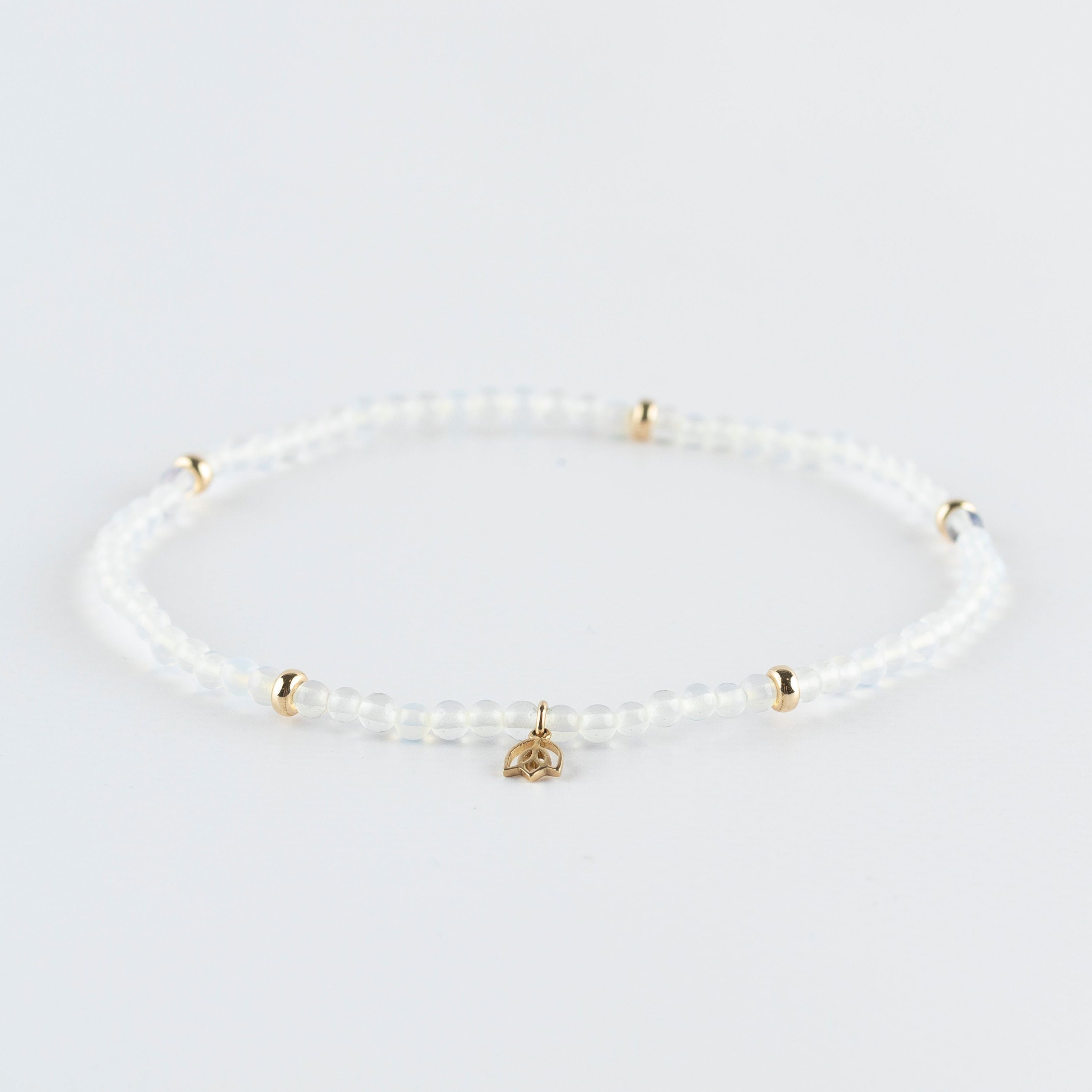Y&G enkelbandje | Opaal & 14k goud