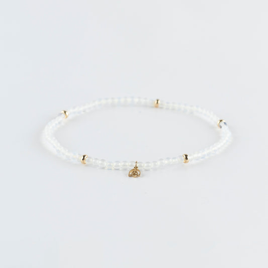 Y&G enkelbandje | Opaal & 14k goud