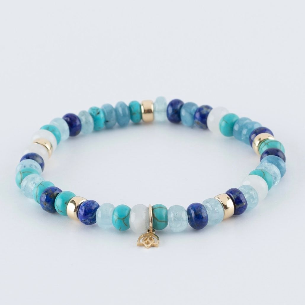 Y&G Blue Ocean | Edelstenen armband & 14k goud