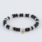 Y&G Black & White | Edelstenen armband & 14k goud