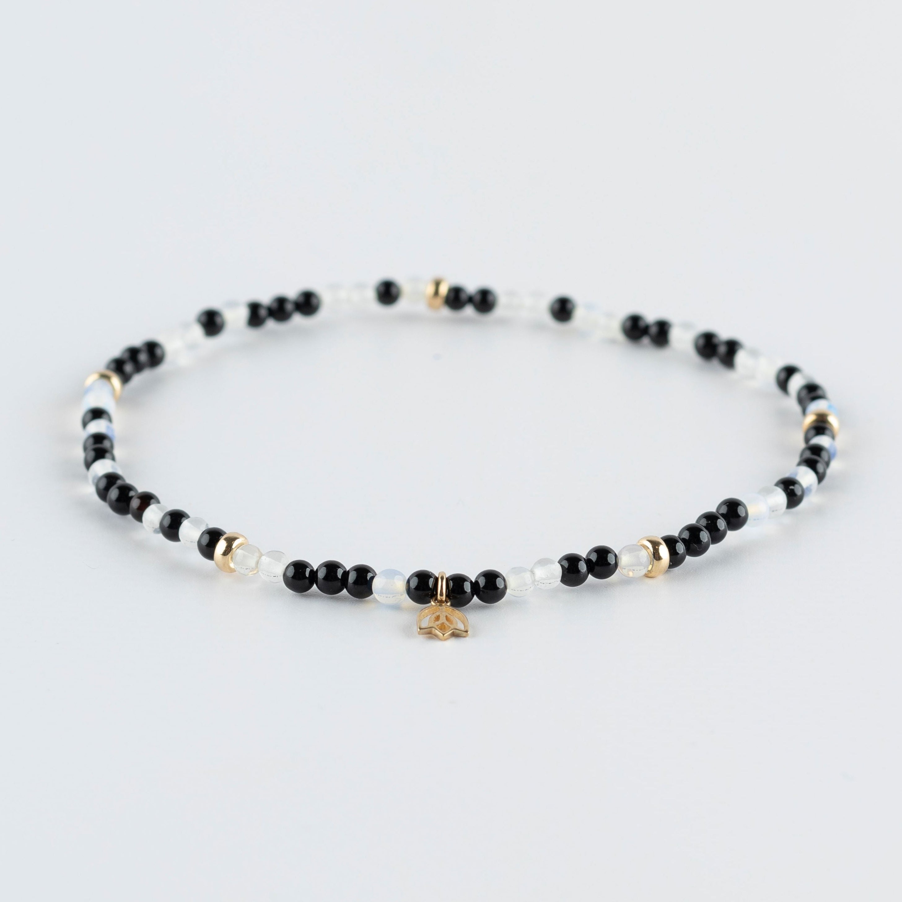 Y&G Black & White | Enkelbandje 14k goud