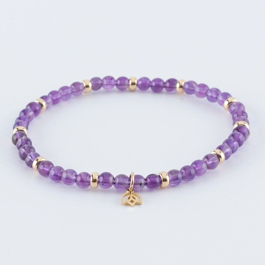 Y&G edelstenen armband | Amethyst & 14k goud