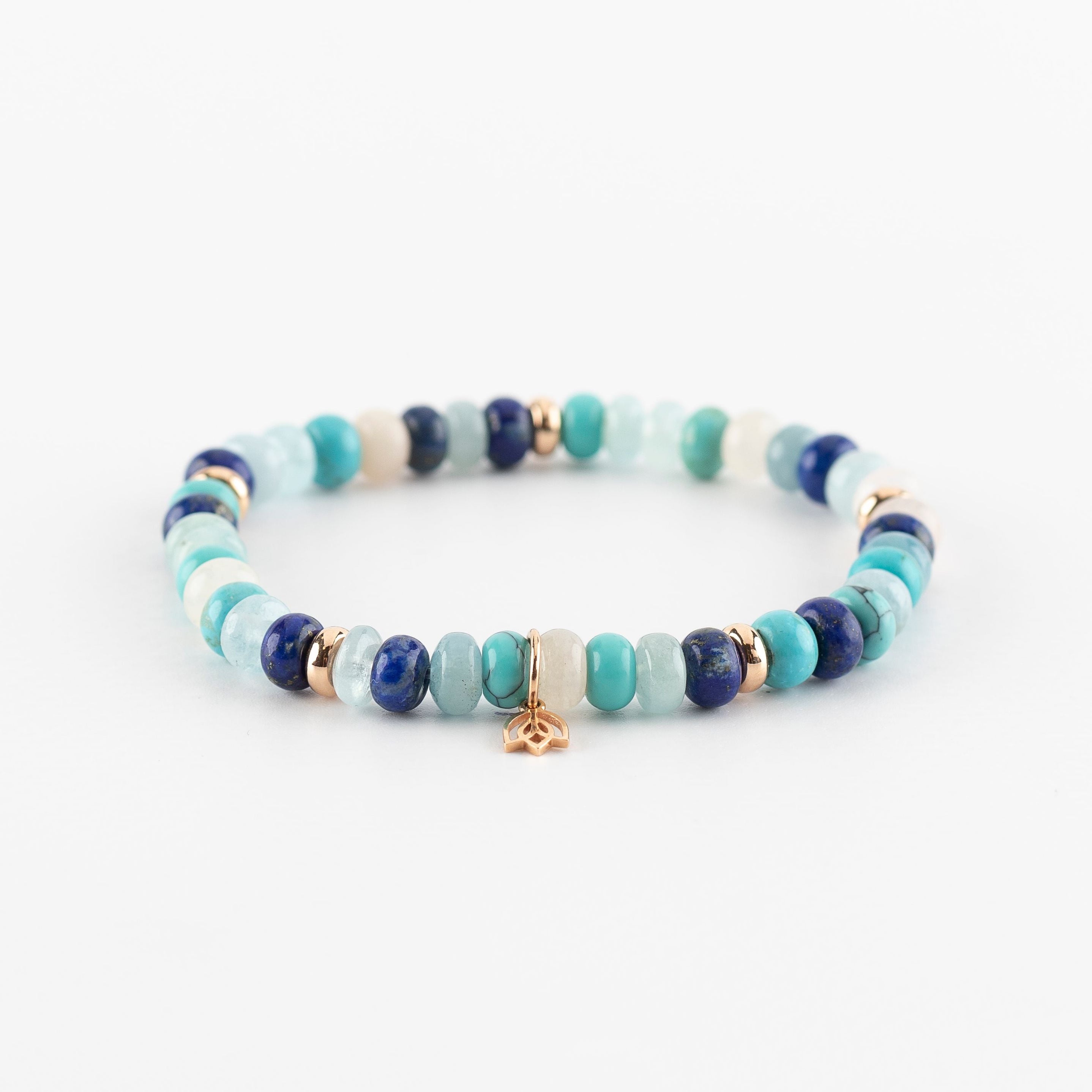 Y&G Blue Ocean | Edelstenen armband & 18k roségoud