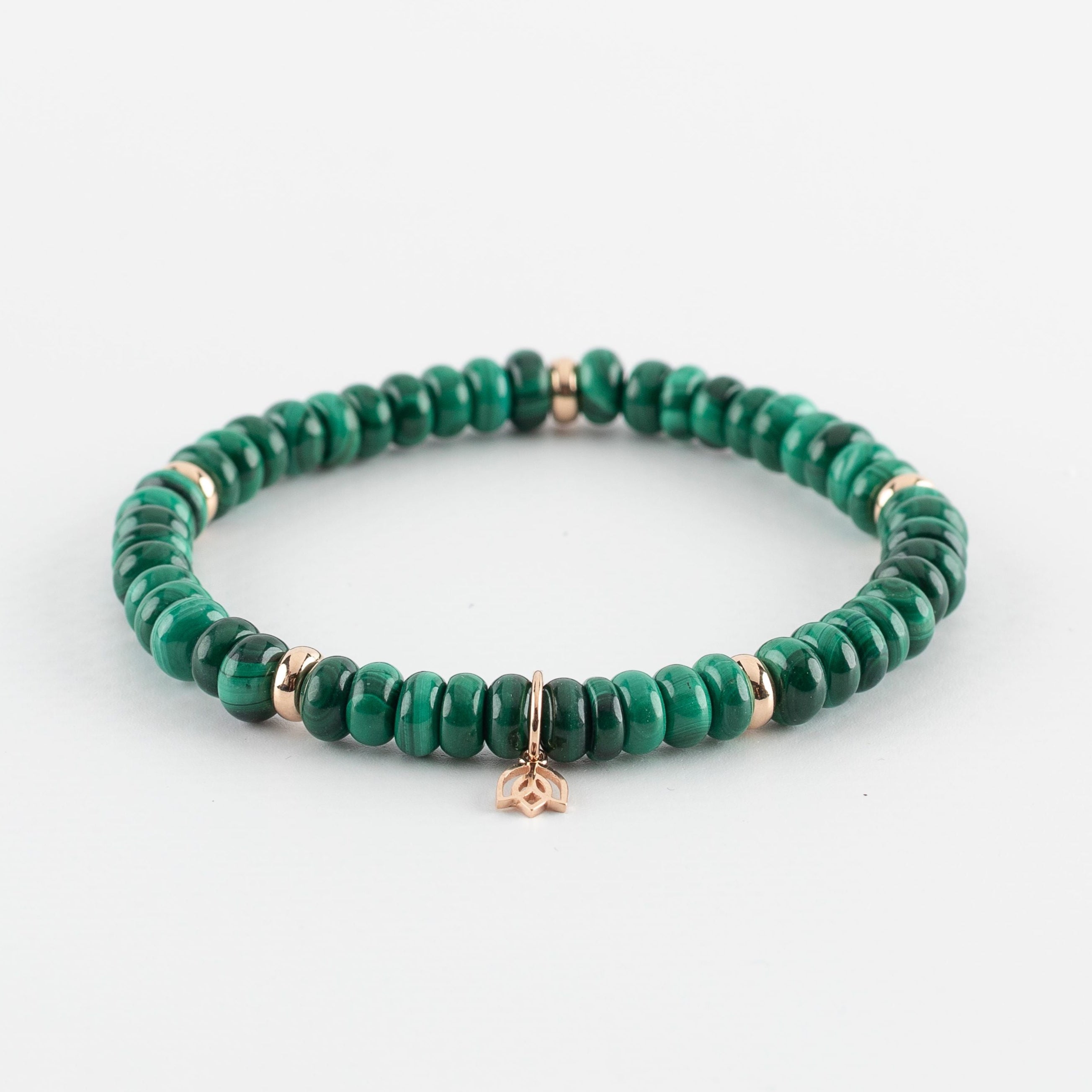 Y&G edelstenen armband | Malachiet & 18k roségoud