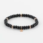 Y&G edelstenen armband | Onyx & 18k roségoud