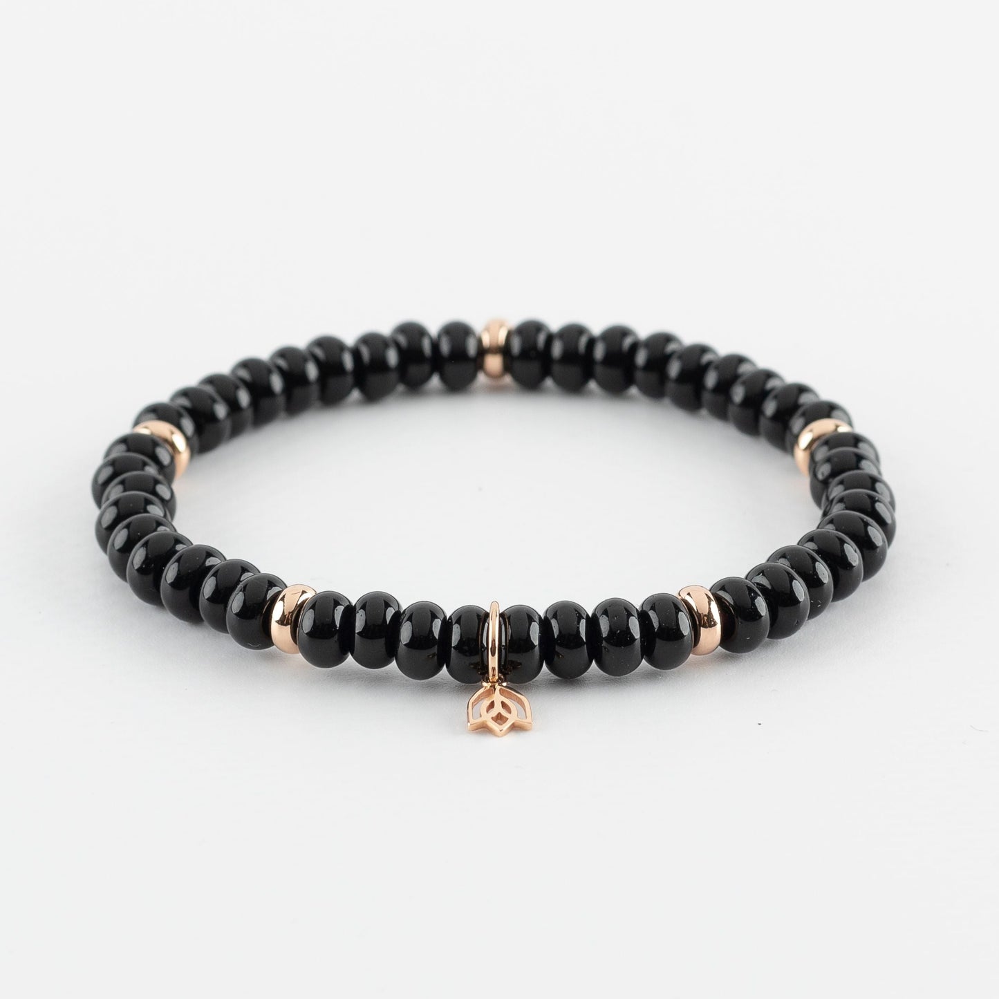 Y&G edelstenen armband | Onyx & 18K roségoud
